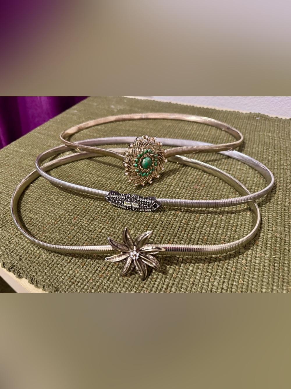 Vintage Metallic Women's Belt Set
